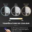 KLEANKIN - Miroir rond lumineux LED de salle de bain 70 cm avec éclairage interrupteur tactile système antibuée miroir mural LED à luminosité réglable 35 W gris - vignette