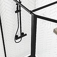 AURLANE - Paroi de Douche avec Volet Pivotant - Cadre et Bras Alu. NOIR MAT - 100+40x200cm - DARK CONTOURING - vignette