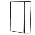 AURLANE - Paroi de Douche avec Volet Pivotant - Cadre et Bras Alu. NOIR MAT - 100+40x200cm - DARK CONTOURING - vignette
