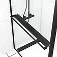 AURLANE - Paroi de Douche avec Volet Pivotant 120+40x200cm - Profilé, Porte-serviette et étagère NOIR MAT - vignette