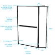 AURLANE - Paroi de Douche avec Volet Pivotant 120+40x200cm - Profilé, Porte-serviette et étagère NOIR MAT - vignette
