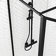 AURLANE - Paroi de Douche avec Volet Pivotant - Cadre et Bras Alu. NOIR MAT - 80+40x200cm - DARK CONTOURING - vignette