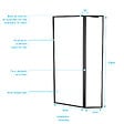 AURLANE - Paroi de Douche avec Volet Pivotant - Cadre et Bras Alu. NOIR MAT - 80+40x200cm - DARK CONTOURING - vignette