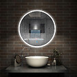 AICA SANITAIRE - LED rond miroir anti-buée de salle de bain Monochrome tactile 90x90cm - vignette