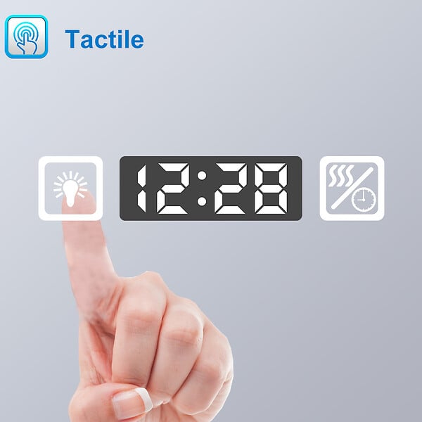 AICA SANITAIRE - Horloge LED rond anti-buée miroir de salle de bain tricolore tactile 80x80cm - large