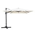 OVIALA - Parasol déporté inclinable et rotatif 3 x 3m en aluminium écru - Malaga - vignette