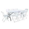 OVIALA - Ensemble table et chaises pliantes de jardin 180 cm - REKKEM - vignette