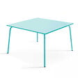 OVIALA - Table de jardin carrée en acier 8 places 120 cm turquoise - Palavas - vignette
