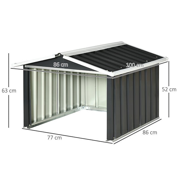OUTSUNNY - Abri de jardin pour tondeuse à gazon robot-tondeuse - garage tondeuse robot - tôle acier ondulé gris blanc - large