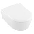 VILLEROY ET BOCH - Villeroy & Boch Avento Combipack WC suspendu sans bride à fond creux DirectFlush + Abattant slim amovible avec frein de chute, Blanc (5656FS01) - vignette
