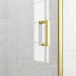 AURLANE - Porte de douche Pivotante 80x200cm - Profilés Or Doré Brossé - Verre Trempé 6mm - GOLDY CRUSH - vignette