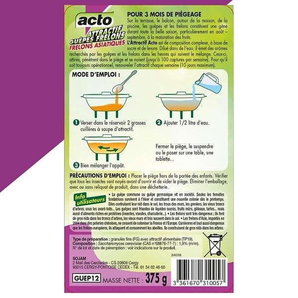 ACTO - Attractif guêpes frelons - large