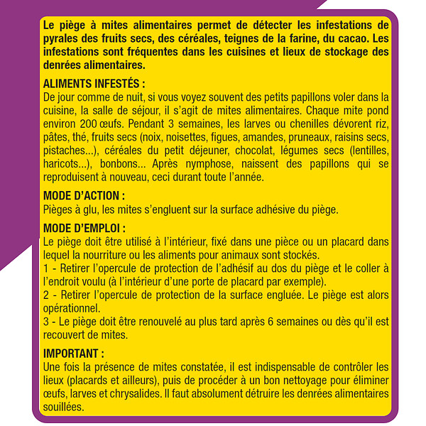 ACTO - 3x Pièges à mites alimentaires - large