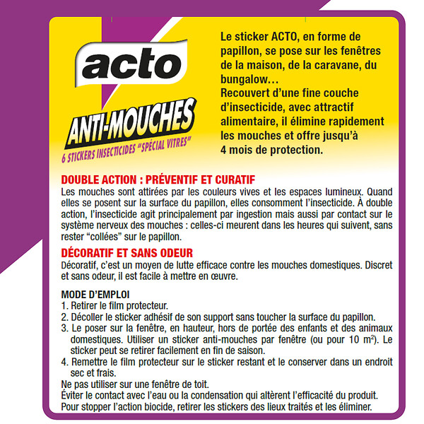 ACTO - Stickers insecticides anti-mouches x7 - large