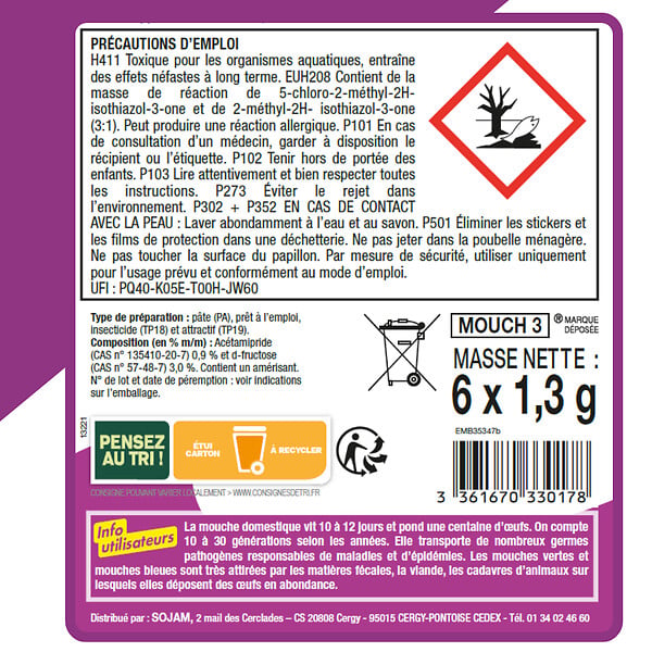 ACTO - Stickers insecticides anti-mouches x7 - large