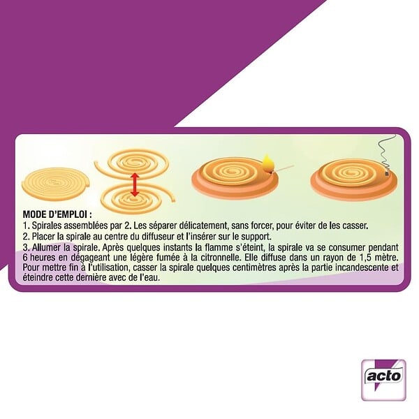 ACTO - Diffuseur terre cuite avec spirales citronnelle - large