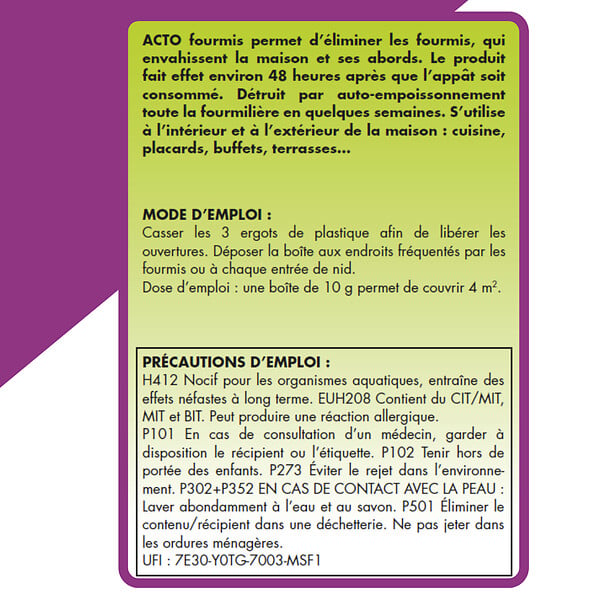 ACTO - Boîte-appât fourmis lutte naturelle 10gr - large