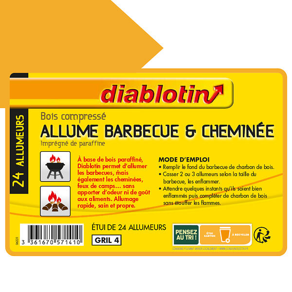 DIABLOTIN - allume barbecue cubes de bois compressé - large