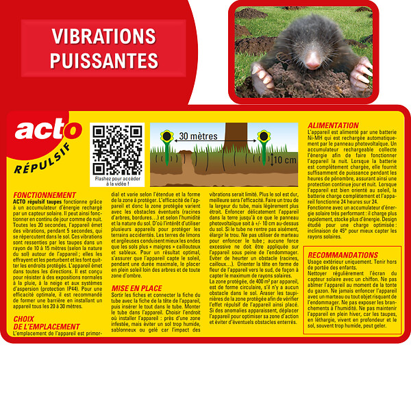 ACTO - Sunflower repulsif vibrations taupes systeme photovoltaique - large
