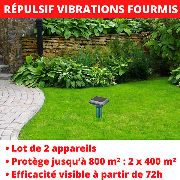 ACTO - Répulsif vibrations fourmis système photovoltaïque - large
