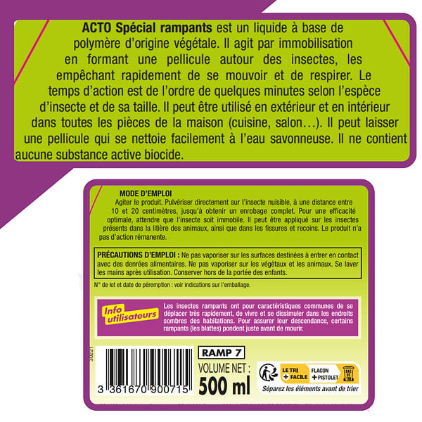 ACTO - Pulvérisateur spécial rampants 600ml - large