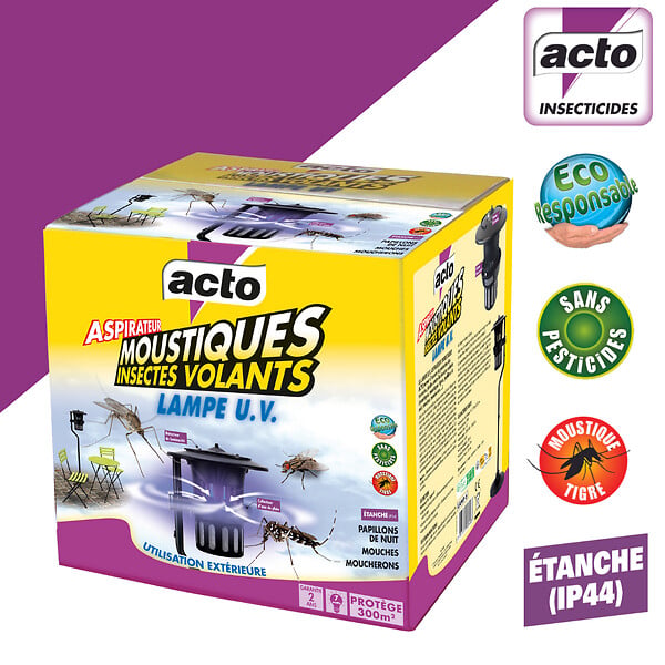 ACTO - Aspirateur moustiques - insectes volants lampe u.v. - large