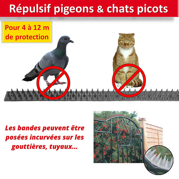 RETRO - Répulsif picots en plastique pour pigeons chats - large
