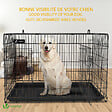 VOUNOT - Cage pour chien pliable avec 2 portes verrouillable plateau amovible et housse de protection 122x75x81cm - vignette