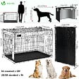 VOUNOT - Cage pour chien pliable avec 2 portes verrouillable plateau amovible et housse de protection 122x75x81cm - vignette