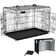 VOUNOT - Cage pour chien pliable avec 2 portes verrouillable plateau amovible et housse de protection 92x58x64cm - vignette