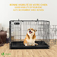 VOUNOT - Cage pour chien pliable avec 2 portes verrouillable plateau amovible et housse de protection 92x58x64cm - vignette