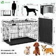 VOUNOT - Cage pour chien pliable avec 2 portes verrouillable plateau amovible et housse de protection 92x58x64cm - vignette