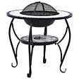 VIDAXL - vidaXL Table de foyer mosaïque Bleu et blanc 68 cm Céramique - vignette