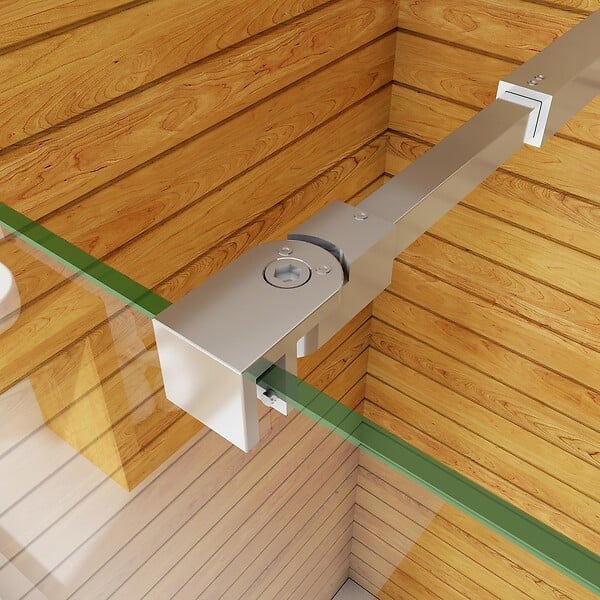 AICA SANITAIRE - AICA paroi de douche à l'italienne 100x190cm en 6mm verre avec bandes horizontales sérigraphiées, livré avec barre de fixation extensible 73-120cm - large