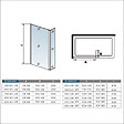 AICA SANITAIRE - AICA paroi de douche avec retour pivotant 50+40x200cm avec une barre extensible, paroi de douche pivotante 45x200cm, profil en Noir mat, verre 8mm securit anticalcaire - vignette