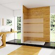 AICA SANITAIRE - AICA paroi de douche à l'italienne 120x190cm en 6mm verre avec bandes horizontales sérigraphiées, livré avec barre de fixation extensible 73-120cm - vignette