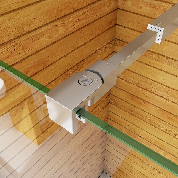 AICA SANITAIRE - AICA paroi de douche à l'italienne 120x190cm en 6mm verre avec bandes horizontales sérigraphiées, livré avec barre de fixation extensible 73-120cm - large