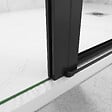 AICA SANITAIRE - AICA porte de douche battante 120x200cm avec un élément fixe, profilé noir mat, Porte de douche Hauteur 200cm en 8mm verre anticalcaire - vignette