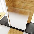AICA SANITAIRE - AICA paroi de douche à l'italienne 140x200cm Modèle Brume, avec barre de stabilisation 140cm en carré Paroi latérale fixe en 8mm verre de sécurité - vignette