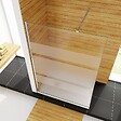 AICA SANITAIRE - AICA paroi de douche à l'italienne 120x190cm en 6mm verre avec bandes horizontales sérigraphiées, livré avec barre de fixation 140cm - vignette