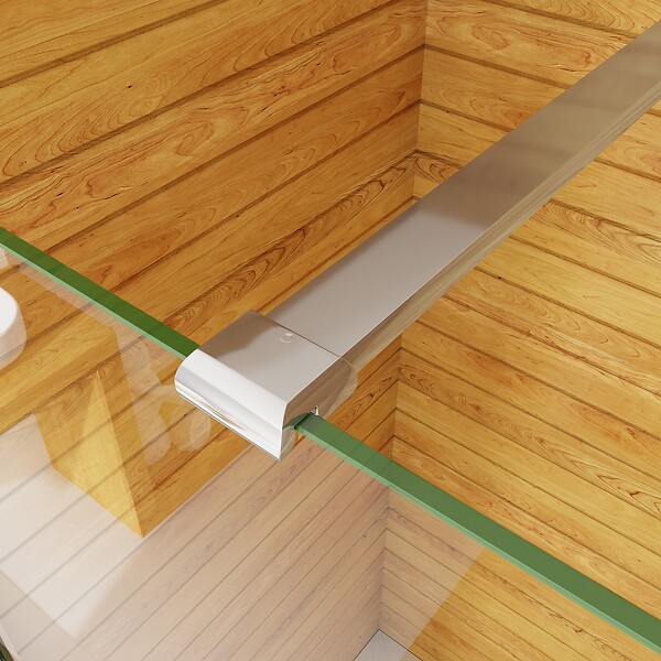 AICA SANITAIRE - AICA paroi de douche à l'italienne 120x190cm en 6mm verre avec bandes horizontales sérigraphiées, livré avec barre de fixation 140cm - large