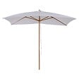 OUTSUNNY - Parasol droit rectangulaire de jardin grande taille dim. 3L x 2l x 2,5H m blanc - vignette