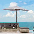 OUTSUNNY - Parasol droit rectangulaire de jardin grande taille dim. 3L x 2l x 2,5H m blanc - vignette