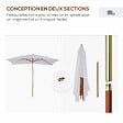 OUTSUNNY - Parasol droit rectangulaire de jardin grande taille dim. 3L x 2l x 2,5H m blanc - vignette