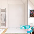 AURLANE - LOT de 3 Panneaux Muraux pour salle de bains en Aluminium Blanc - 120x210cm - WALL'IT - vignette