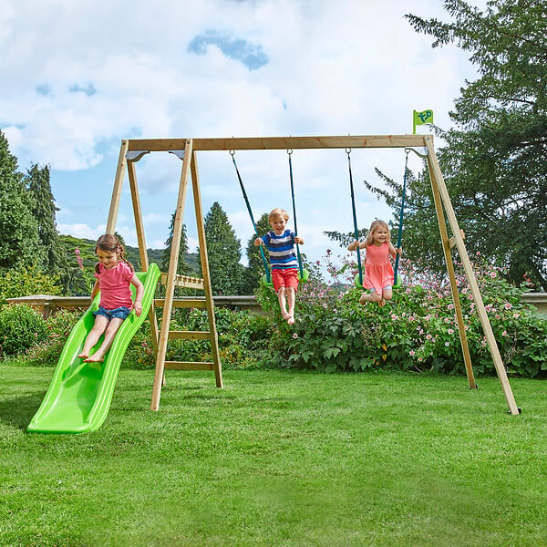 TP TOYS - Portique Forest TP 2 Balançoires 1 Glissière plateforme 1m - large