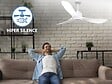 PURLINE - Ventilateur de plafond Réversible  Thermostat Wifi Moteur à courant continu Toits en pente Télécommande Hypersilence Mémoire - vignette