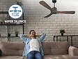 PURLINE - Ventilateur de plafond Réversible  Thermostat Wifi Moteur à courant continu Toits en pente Télécommande Hypersilence Mémoire - vignette