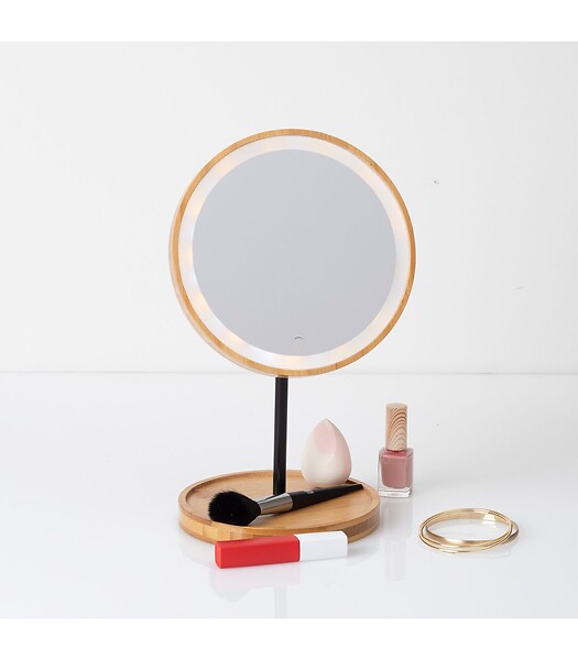 5 FIVE SIMPLY SMART - Miroir pivotant Lumineux à Led en Bambou - large