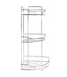 5 FIVE SIMPLY SMART - Étagère d'angle 3 niveaux en Acier chromé H 56 cm - vignette